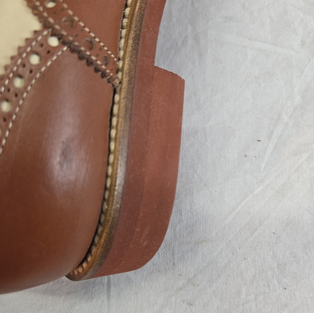 Vintage Gucci Spectator Men's 41D Brown Beige Italy Derby Oxfords Dress Shoes - Picture 6 of 8